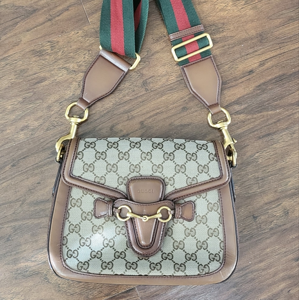 Gucci web Shoulder  GGcanvas medium